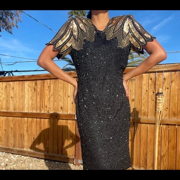 green emerald velvet dress Gazelle Embroidered Vintage Style Maxi Dress in Black